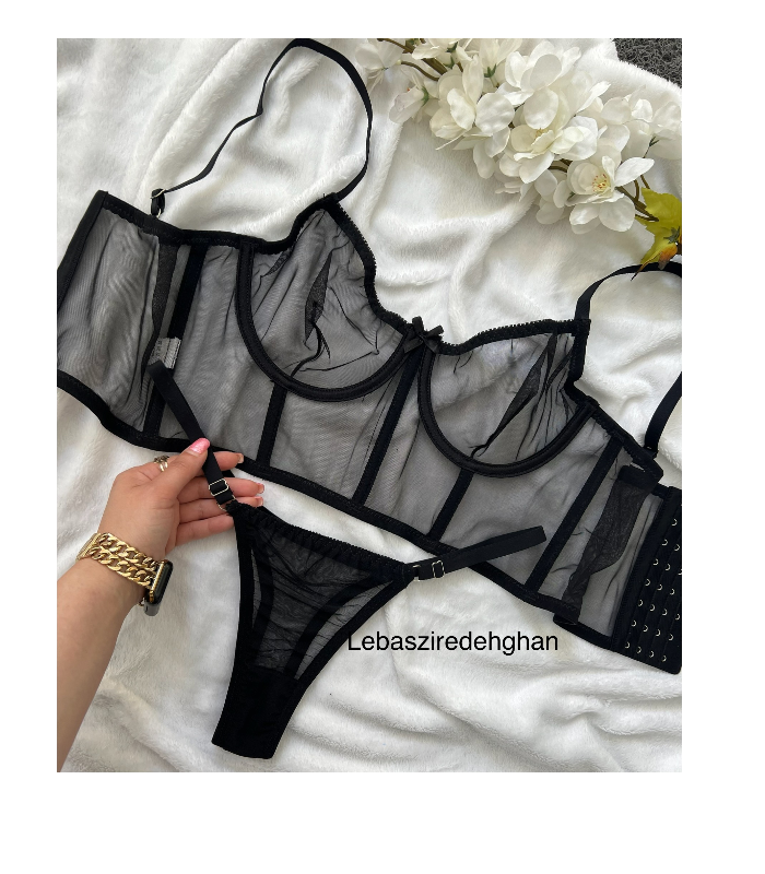 ست زیر فنر دار شیشه ای مشکی سایز ۸۰